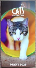 Cats Protection 2026 Diary A6-16.5cm x 8.5 x 1.2cm Week View/Ribbon (Corby CP)