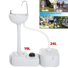 Portable Camping Sink Toilet Mobile Wash Basin 19+24L Water Tank For Travel UK