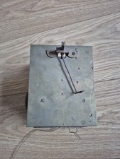 Antique Grandfather Longcase Clock Movement & False Plate Incomplete 13x16cm.A.