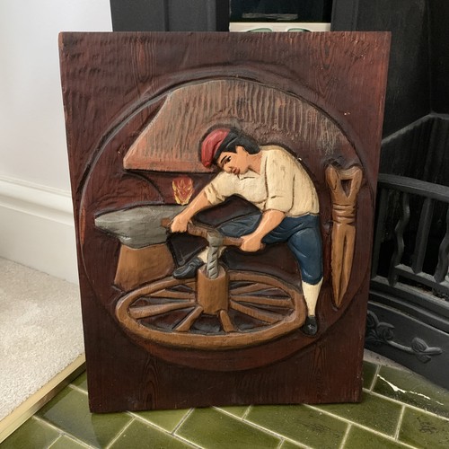 Wood carving wall hanging - wood,