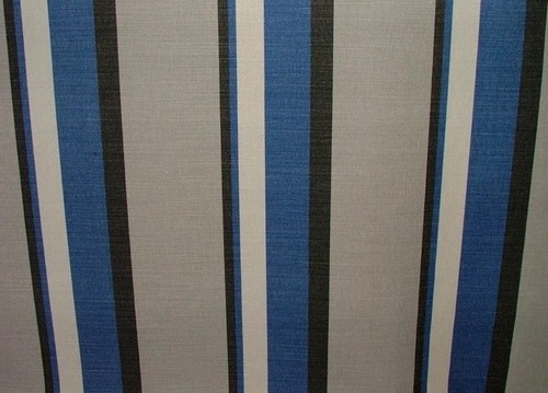 Blue stripe linen blend - blue,