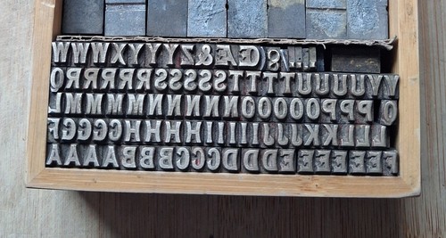 Bookbinders used brass type - used,