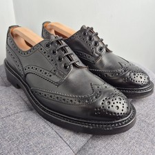 Trickers 'Keswick' Black Leather Country Brogue Shoes Brown UK 7.5 Leather Soles