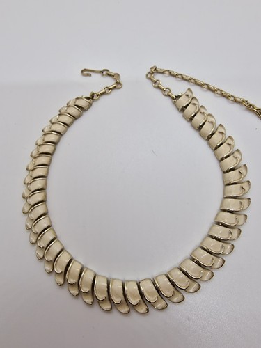 Vintage coro cream enamel leaf - vintage,