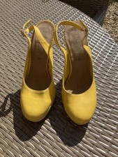 New Look Ladies Size 5 Yellow Platform High Heeled Sling back Shoes 