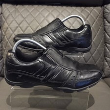 Skechers Men's Slip-On Black Leather Memory Foam Shoes Size UK 8
