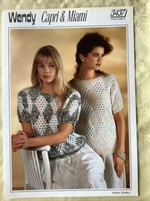 Wendy knitting pattern 3437. Sweater, Capri & Miami 30-40" Original