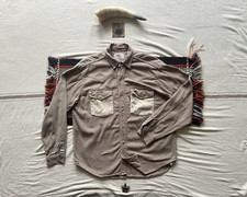 Levi's 90s Barstow Shirt L-XL Bedford Cord Vintage Clothing Cream Beige Tan Rare