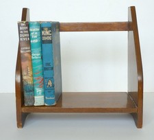 Handmade Vintage Wooden Book Trough Shelf Rest Rack Desk Top Mid century 28.5cm