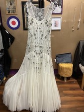 Phase Eight Sample Ex Showroom Wedding Dress Silver Embroidered Thread NWOT 10