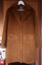 Next Brown Caramel Borg Teddy Coat Size 14