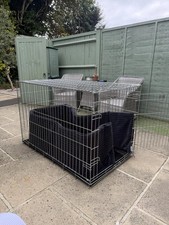lords and labradors heavy duty silver deluxe metal dog crate XXL with accessory 