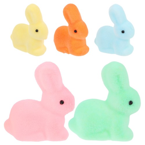 Mini foam flocked bunny - foam,