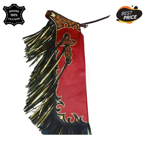 Hand tooled red black - tooled, &