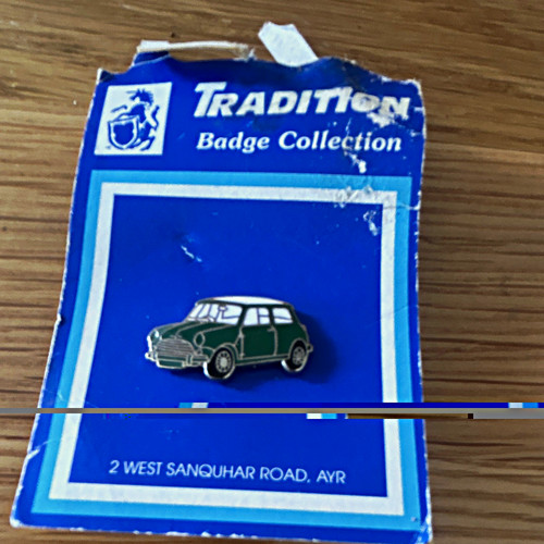 Green mini car enamel - green,