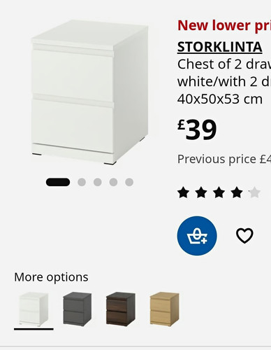 Ikea storklinta bedside - storklinta, table