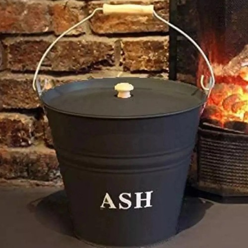 Litre metal ash bucket - ash,