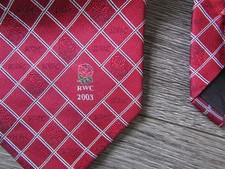 RWC 2003 Rugby Union World Cup England Red Rose Motif Silk Tie by Attex Sport