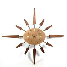 Manley Atomic Sunburst Vintage 21” Wall Clock MCM Retro Kitsch 1960’s 1970’s