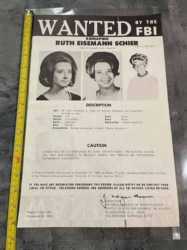 Original 1968 fbi wanted - 1968,