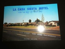 La Casa Siesta Motel San Jose California Postcard 1964