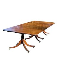 🌟 Early 19th Century George III Triple Pedestal Mahogany Dining Table