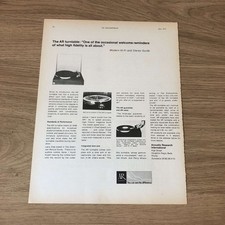 GRAM168 MAGAZINE ADVERT 11X8 ACOUSTIC RESEARCH TURNTABLE