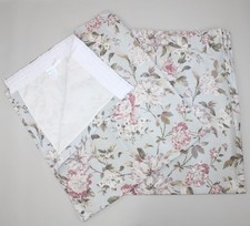 Dunelm Mill Floral Curtains Linen Blend Pink Blue 46x54 Lined Pair Vintage Style