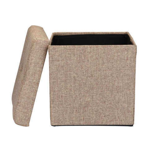 Fabric storage ottoman - fabric, cube