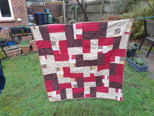 Lap patchwork quilt, geometric