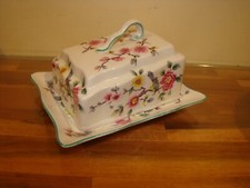 James Kent Old Foley Butter Dish w/ Cover Chinese Rose Pattern 1960's Vintage