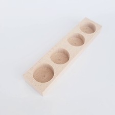 WOODEN QUADRUPLE TEA LIGHT HOLDERS CANDLE, - UNPAINTED / DECOUPAGE