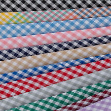 30mm wide Gingham Bias Binding Tape 5m & 25m Edging for Sewing, Bunting, Craft