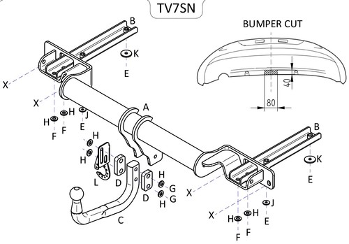 Towtrust swan neck - swan, towbar