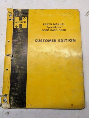 Hyster parts list book manual - parts,