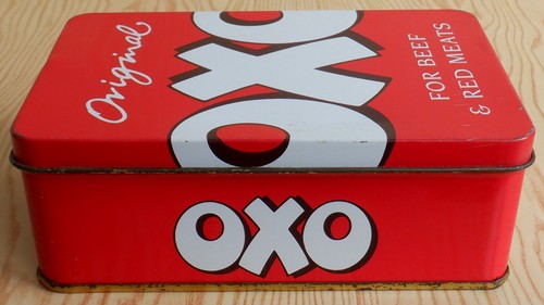 Vintage oxo storage tin 1990s - storage,