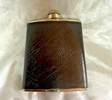Vintage 6oz Leather Coated Hip Flask