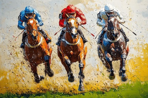 Horse racing canvas picture - racing,