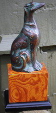 Vtg CAST BRONZE GREYHOUND DOG