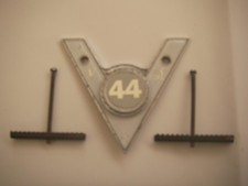 Veteran Motorist 44 Car Badge with fixings, Painted metal (Enamel?) probably 197