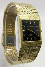 Vintage 1980s Solvil & Titus Gold Plated Bracelet 25mm Gents Quartz Dress Watch