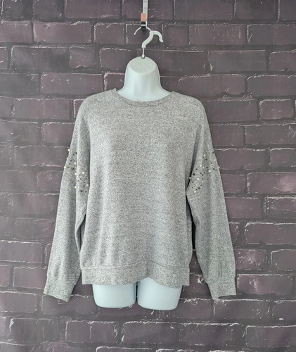 Grey pearl embellished jumper - pearl,