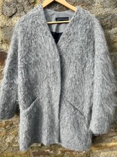 ZARA - LIGHTWEIGHT ULTRA SOFT AND FLUFFY GREY COAT - SIZE MEDIUM