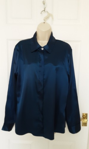 Blouse satin blue effect - blue, long
