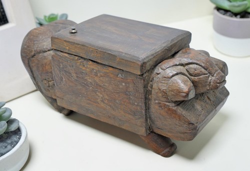 Antique wooden salt spice box - antique,