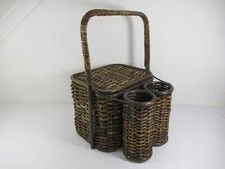 Vintage Bamboo Wicker Handled