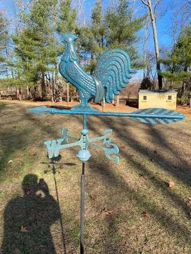 Rooster weathervane with - with, roof