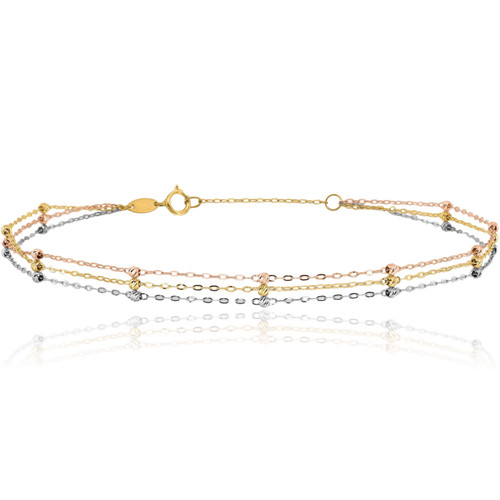 14k solid tri color - color, gold