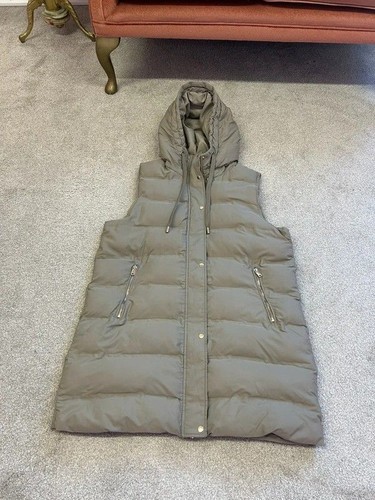 Uk14 grey zara quilted puffer - quilted,