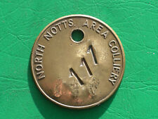 North Notts. Area Colliery NCB brass embossed pit check miners token lamp tally